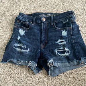 american eagle high waisted jean shorts